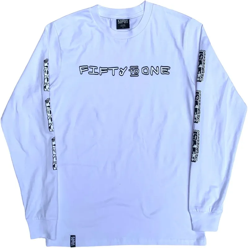 50to01 Stacker Longsleeve T-Shirt - White